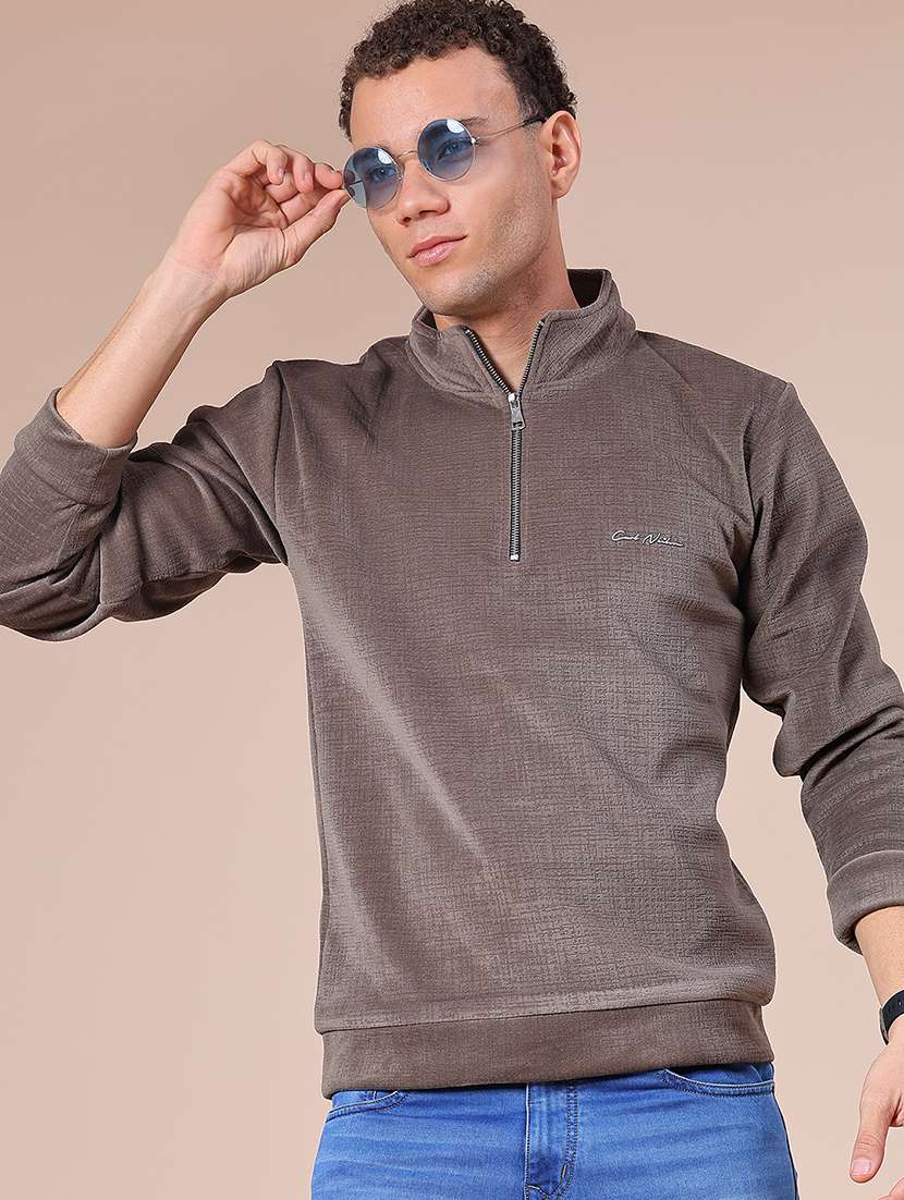 men solid long sleeve regular fit sweatshirt - 22008160 -  Zoom Image - 0