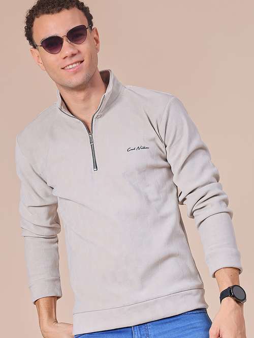 men self design long sleeve regular fit sweatshirt - 22008206 -  Standard Image - 0