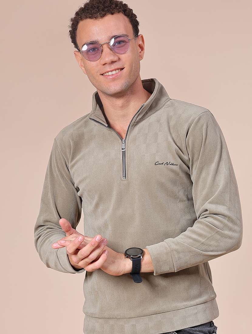 men self design long sleeve regular fit sweatshirt