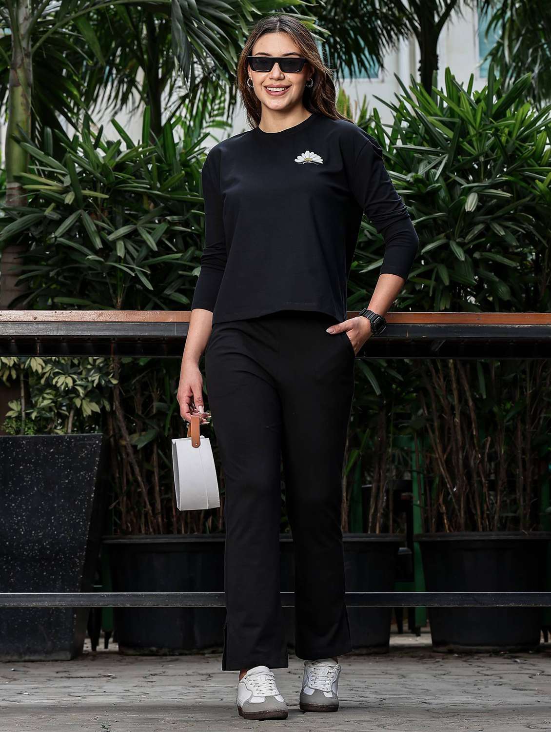 women floral long sleeve t-shirt and trouser set co-ord - 22008310 - Zoom Image - 0