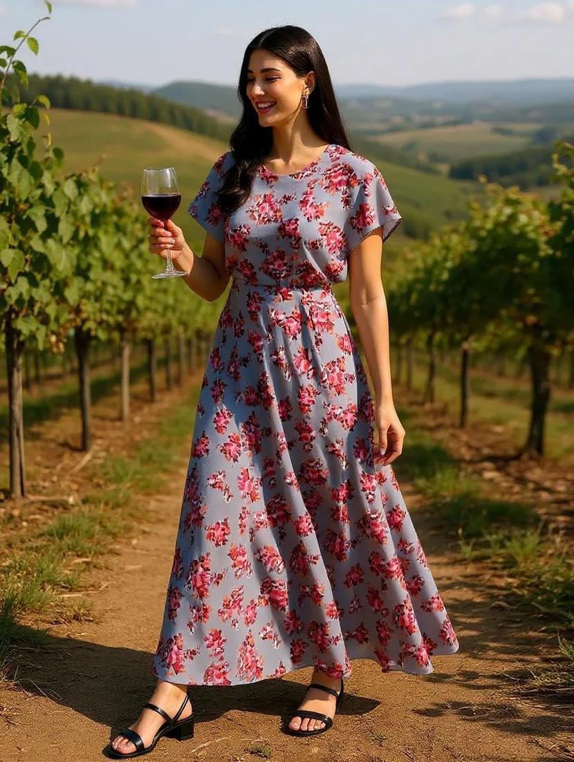 women floral print flared printed flared dress - 22008640 - Zoom Image - 0