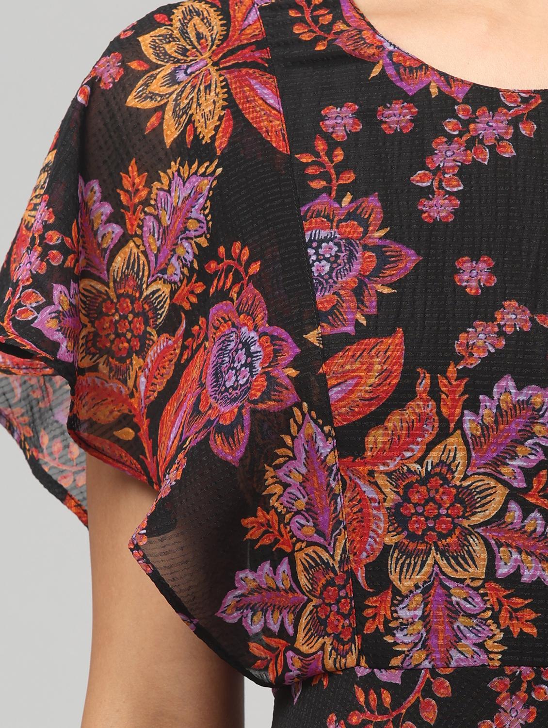 womne floral print flared sleeve dress - 22008643 - Standard Image - 5