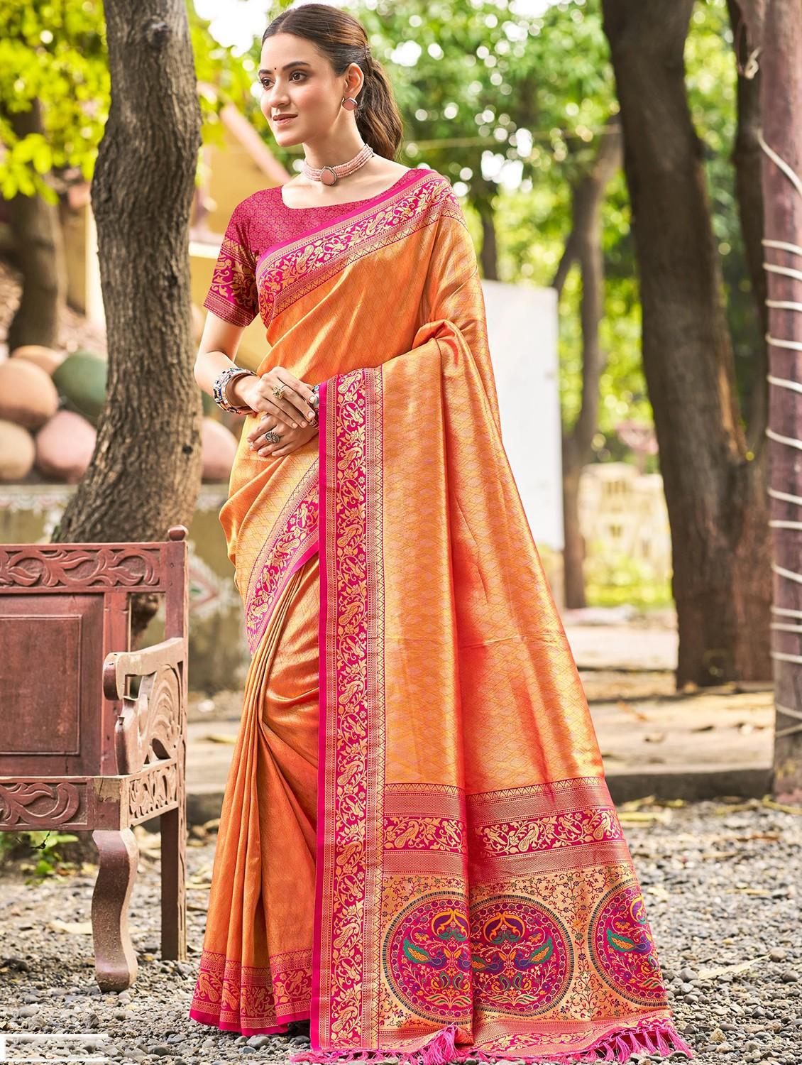 women self design kanjivaram saree with blouse - 22008713 -  Zoom Image - 0