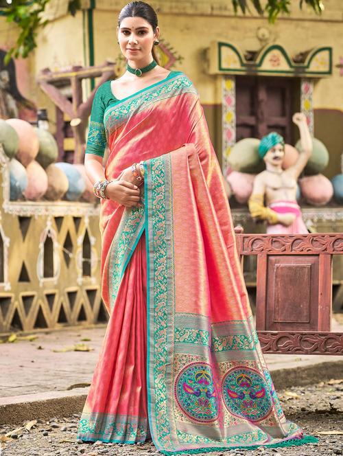 women self design kanjivaram saree with blouse - 22008716 -  Standard Image - 0
