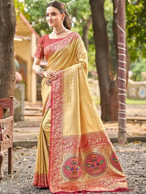 women self design kanjivaram saree with blouse - 22008718 -  Standard Image - 0