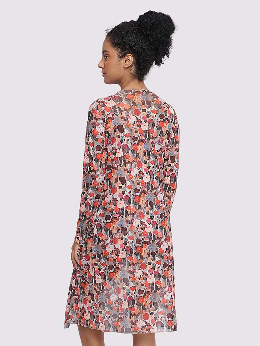 women printed long sleeve coverup shrug - 22008754 -  Standard Image - 3