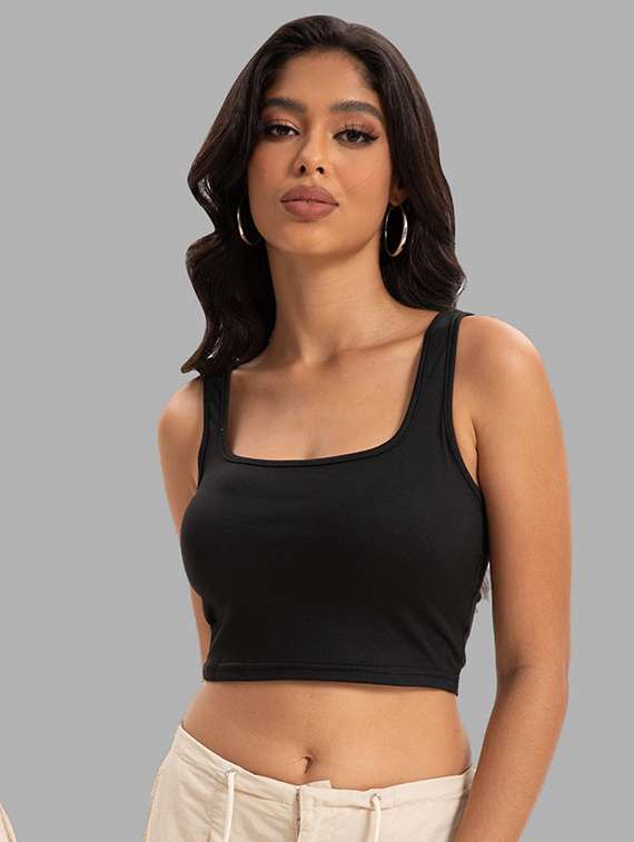 women pack of 2 solid square neck tank top - 22008757 -  Standard Image - 3