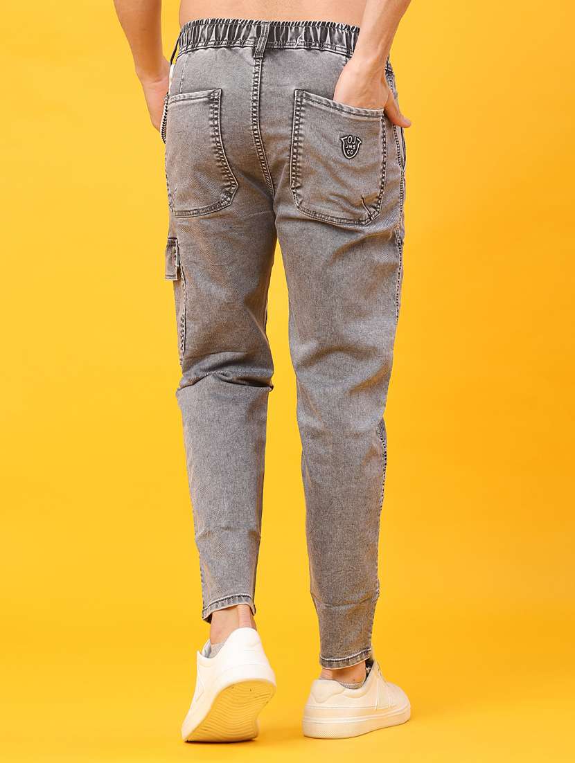 men solid mid rise regular fit cargo - 22008848 -  Standard Image - 3