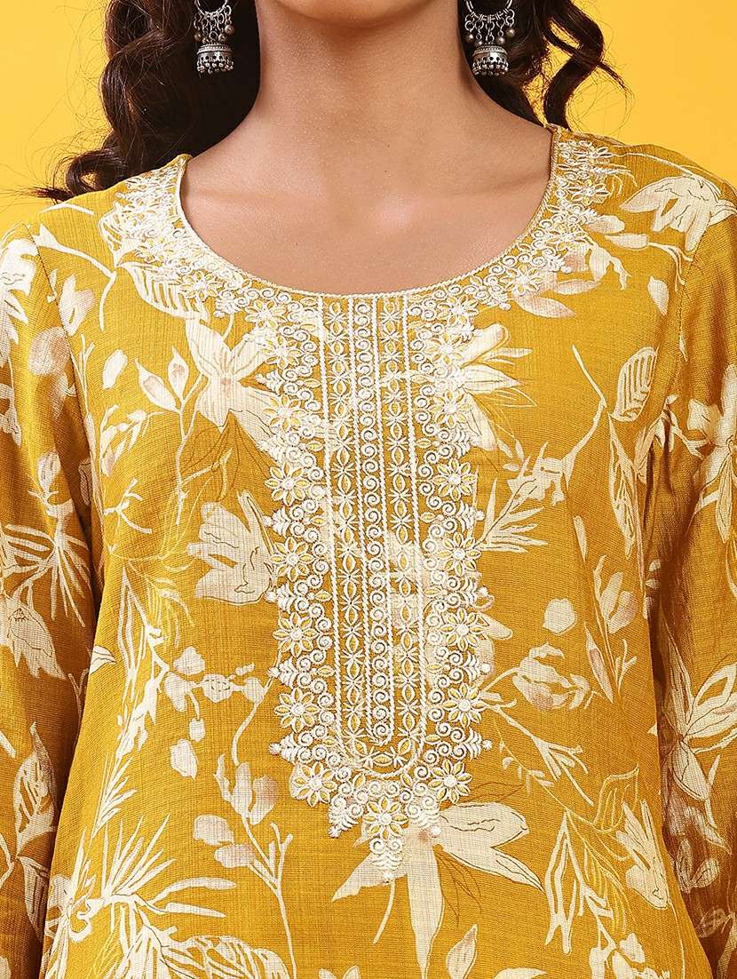 women three quarter sleeve straight kurta - 22008869 -  Standard Image - 5
