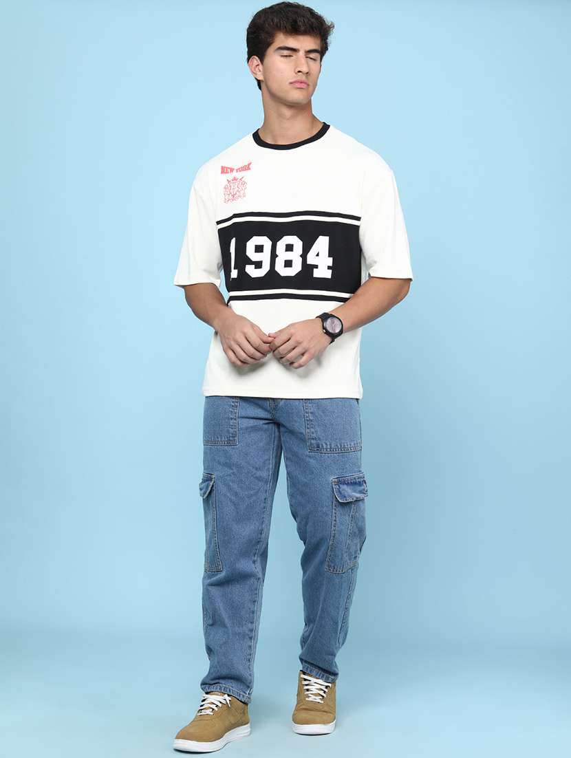 men printed short sleeves oversized t-shirt - 22008880 -  Standard Image - 5