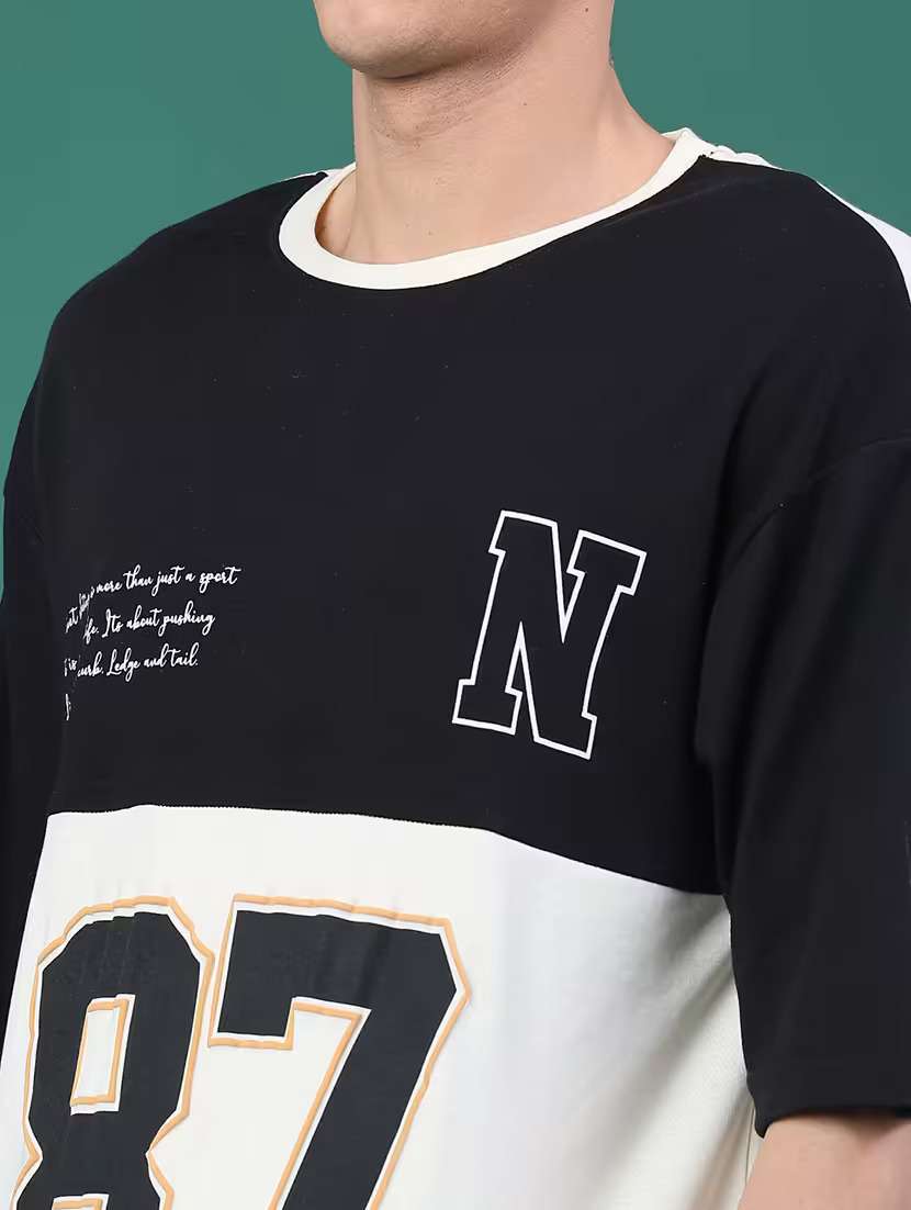 men color block short sleeve oversized t-shirt - 22008881 -  Standard Image - 3