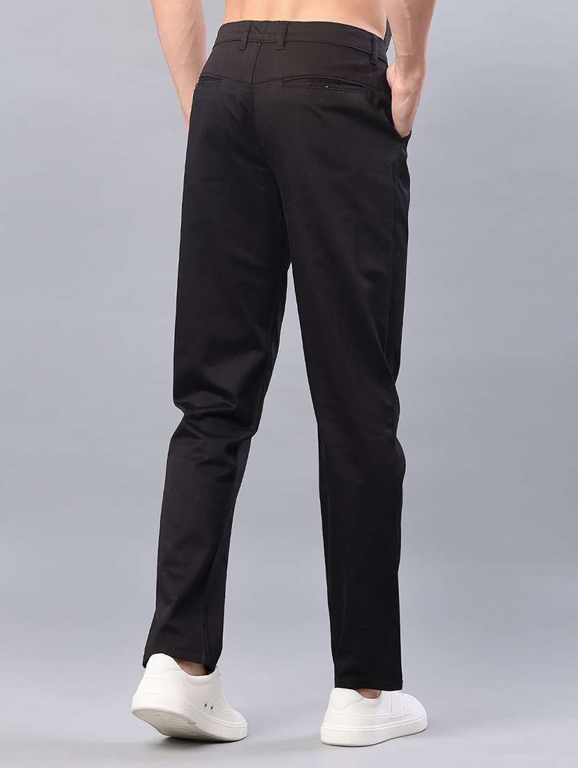 men solid mid rise slim fit chinos - 22008889 -  Standard Image - 3