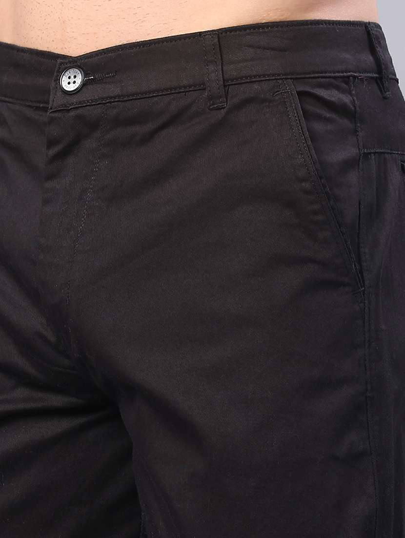 men solid mid rise slim fit chinos - 22008889 -  Standard Image - 5