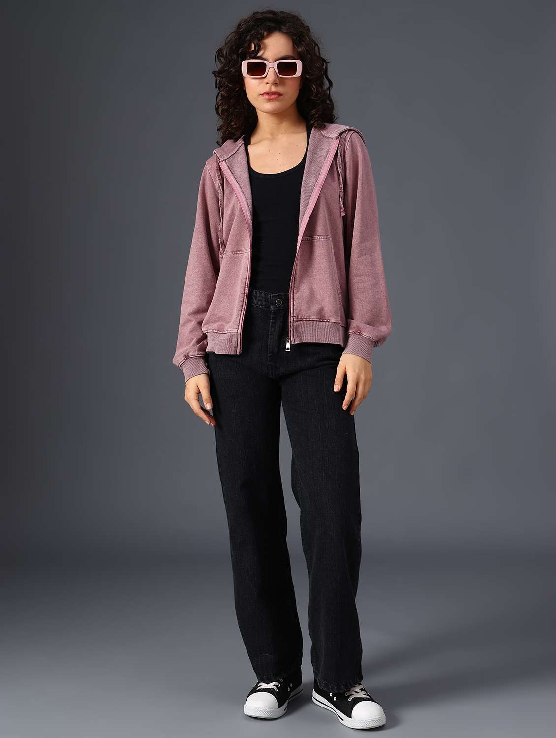 pink cotton blend plain sweatshirt - 22008928 -  Standard Image - 5