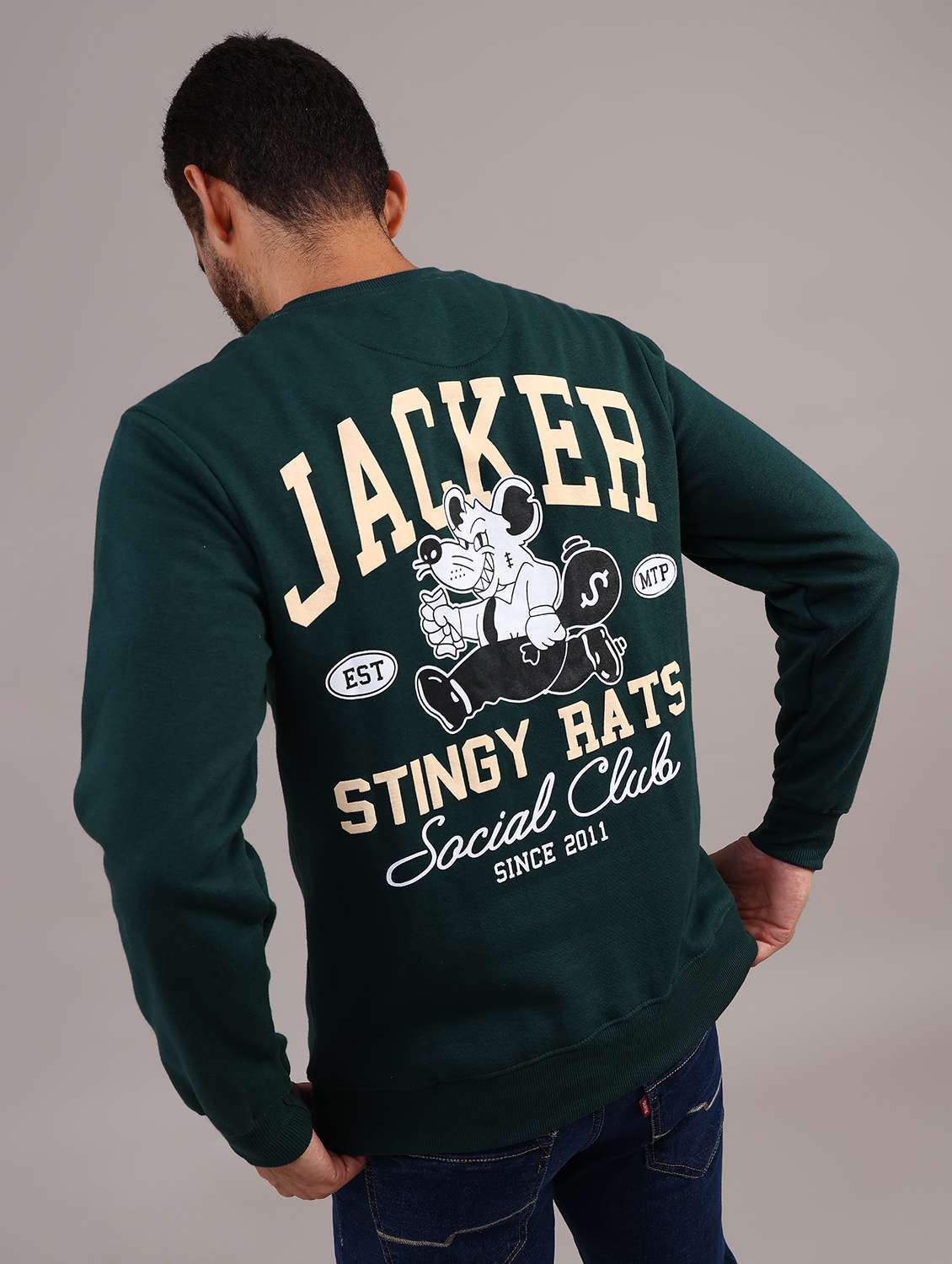 men printed long sleeve regular fit sweatshirt