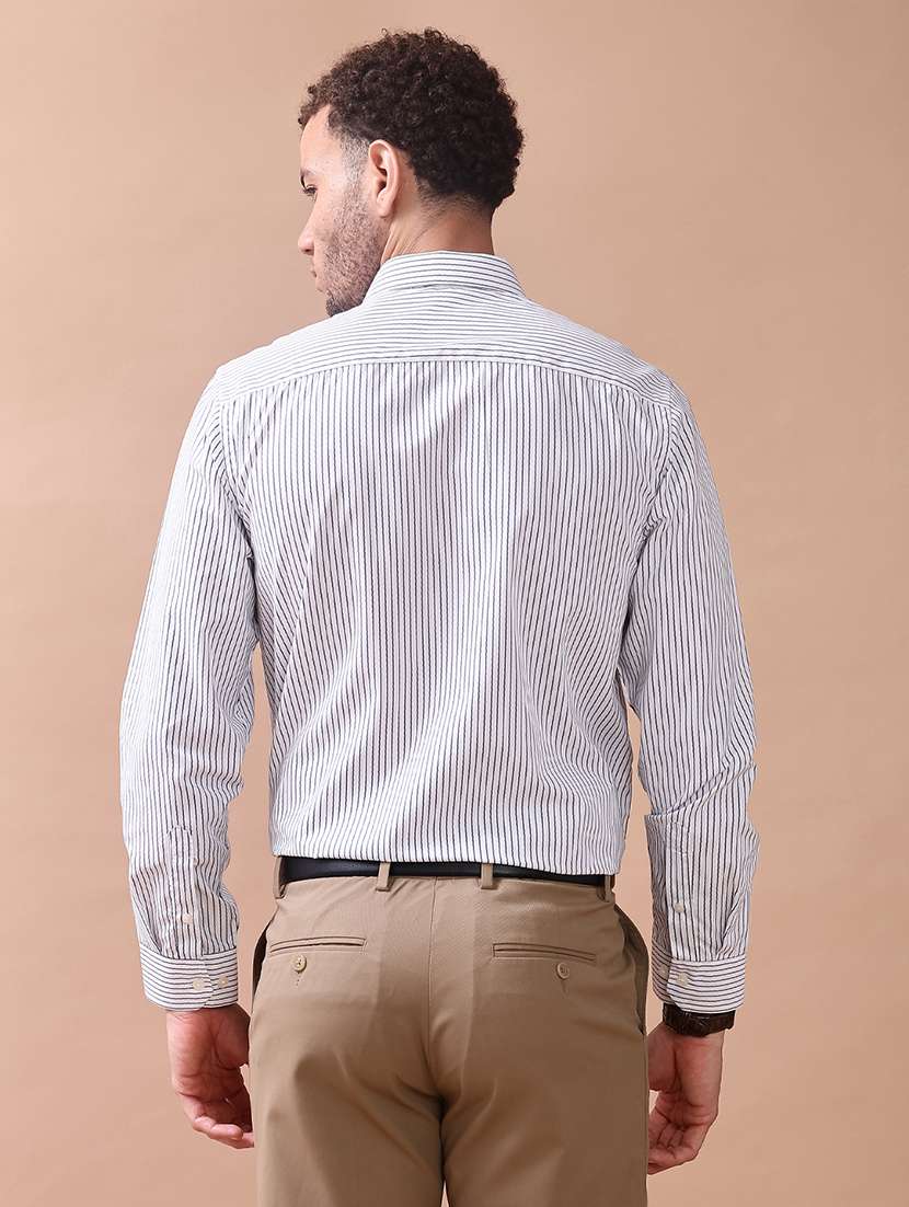 men striped collared long sleeve regular fit shirt - 22009036 -  Standard Image - 3