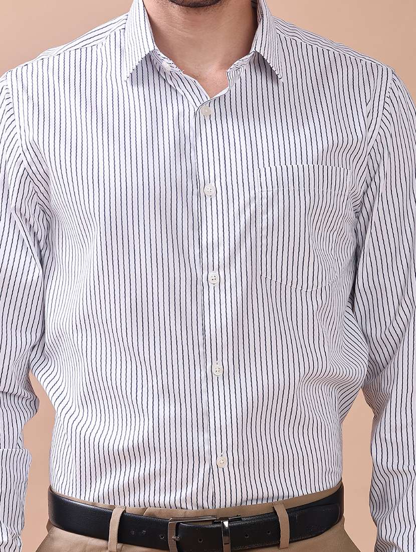 men striped collared long sleeve regular fit shirt - 22009036 -  Standard Image - 5