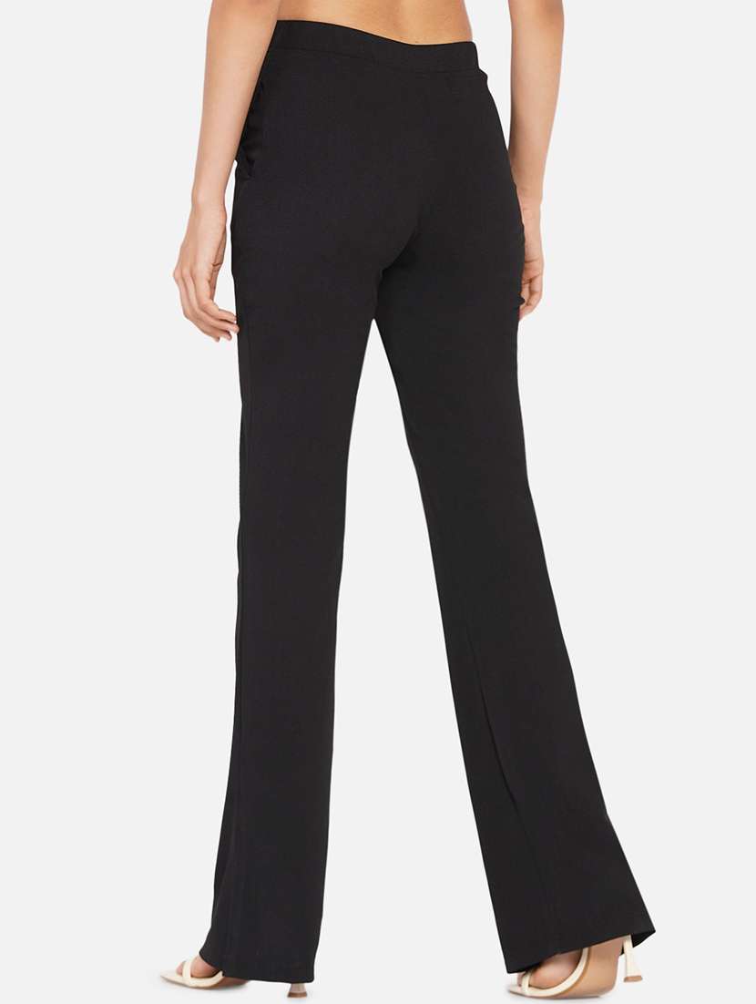 women solid mid rise bootcut trouser - 22009130 -  Standard Image - 3