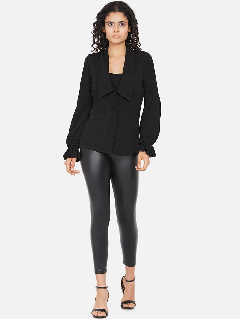 women solid long sleeve single breasted blazer - 22009132 - Standard Image - 5