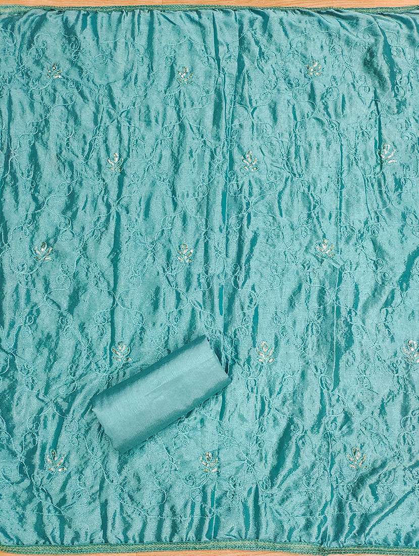 women printed embroidered unstitched suit set - 22009184 -  Standard Image - 3