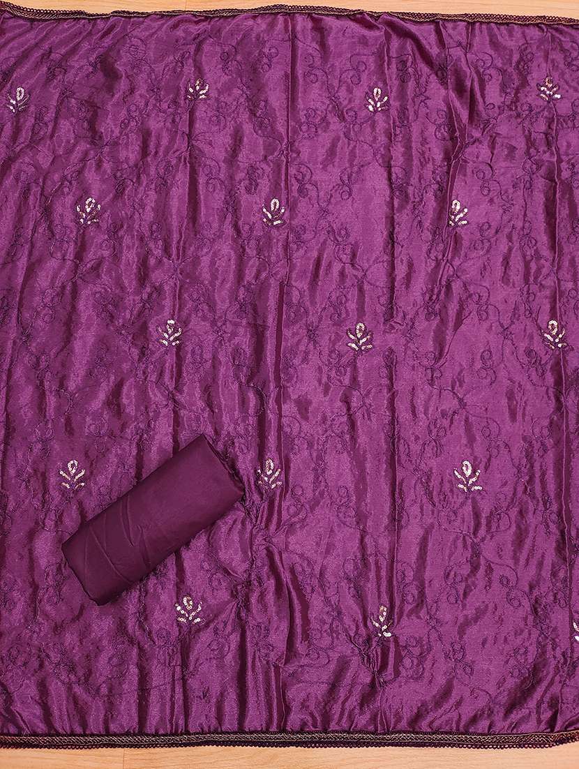 women printed embroidered unstitched suit set - 22009185 -  Standard Image - 3