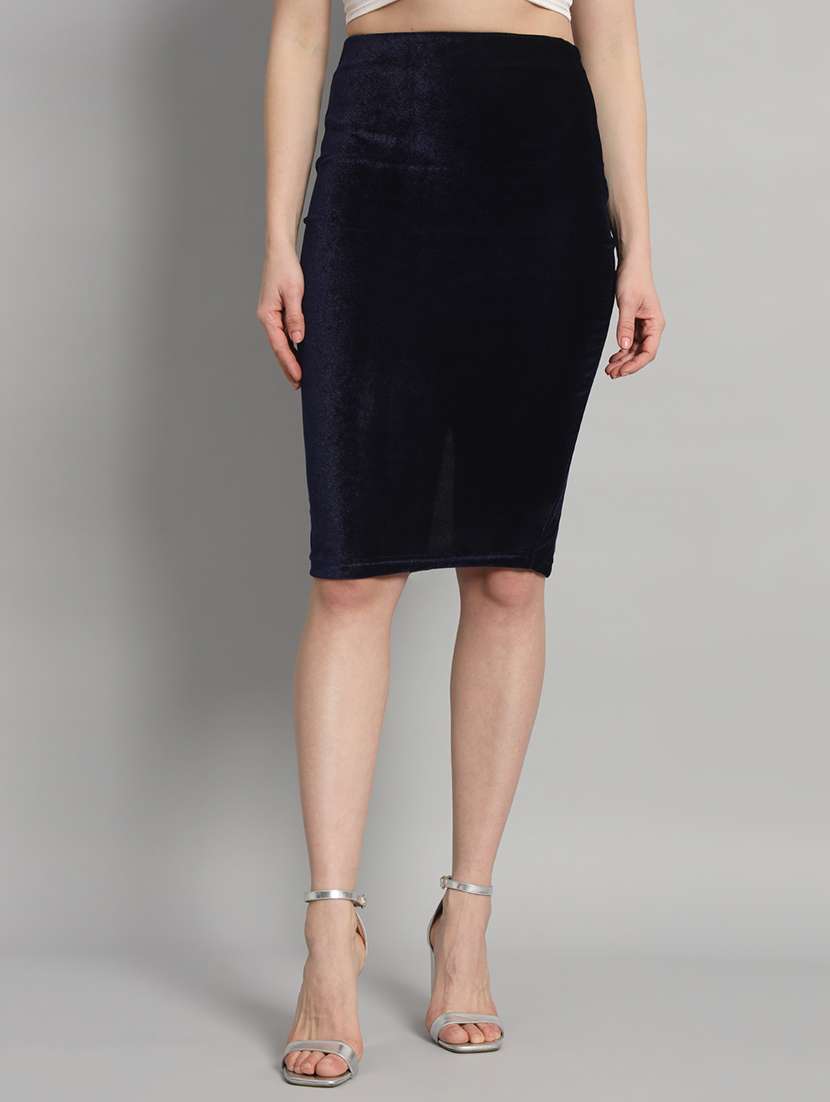 women solid high rise bodycon skirt - 22009227 - Zoom Image - 0
