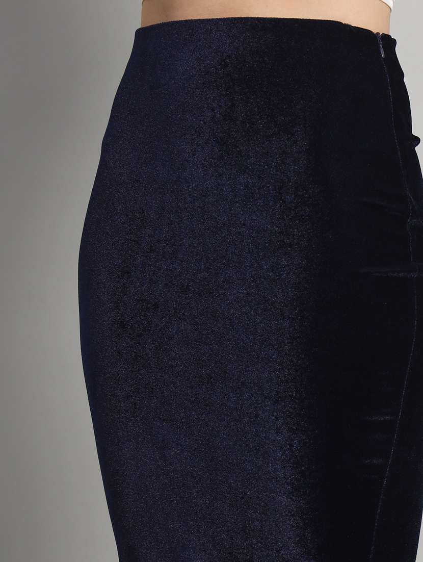women solid high rise bodycon skirt - 22009227 - Standard Image - 5