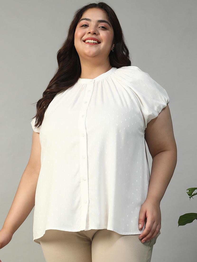 women plus size solid short sleeve shirt - 22009240 - Zoom Image - 0