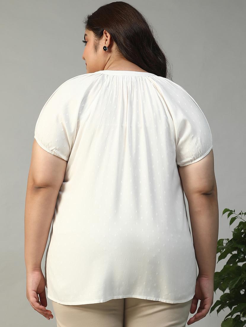 women plus size solid short sleeve shirt - 22009240 - Standard Image - 3