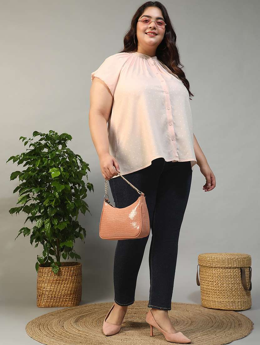 women plus size self designed short sleeve shirt - 22009243 -  Standard Image - 5