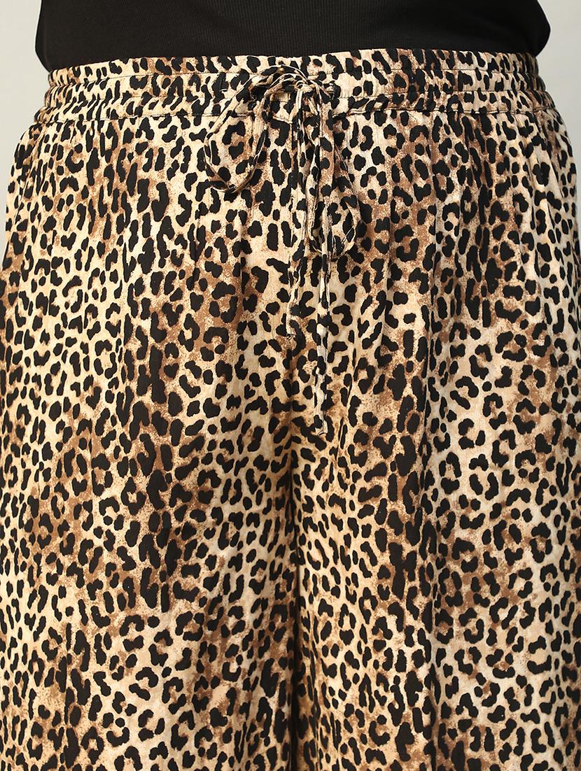 women plus size animal print mid rise wide leg trouser - 22009245 - Standard Image - 5