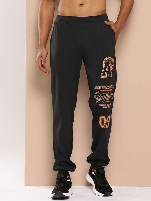 men placement print mid rise regular fit jogger - 22009263 - Standard Image - 0