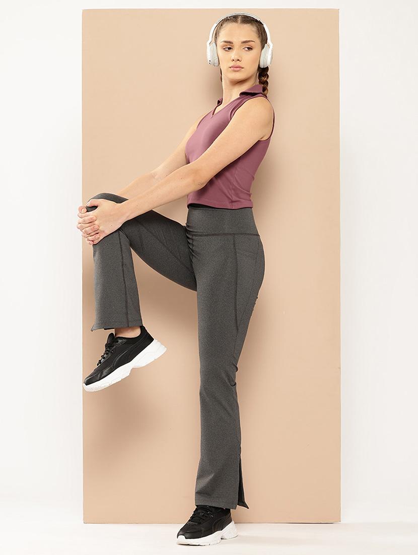 women solid high rise slim fit yoga pant - 22009271 - Standard Image - 5