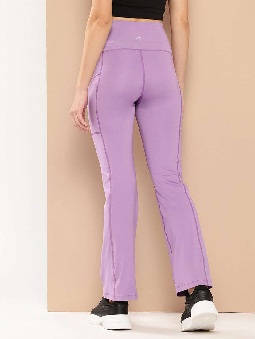 Women Solid High Rise Slim Fit Yoga Pant - 22009272 -  Standard Image - 3