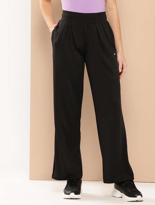 women solid mid rise regular fit track pant - 22009275 -  Standard Image - 0