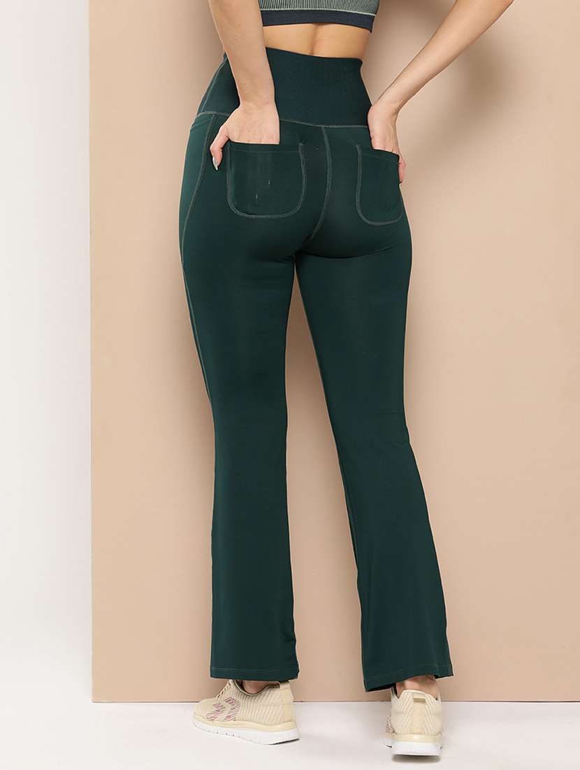 women solid high rise slim fit yoga pant  - 22009283 -  Standard Image - 3