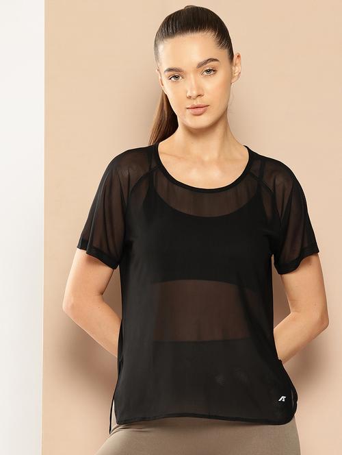 women solid short sleeve dry fit t-shirt - 22009287 - Standard Image - 0