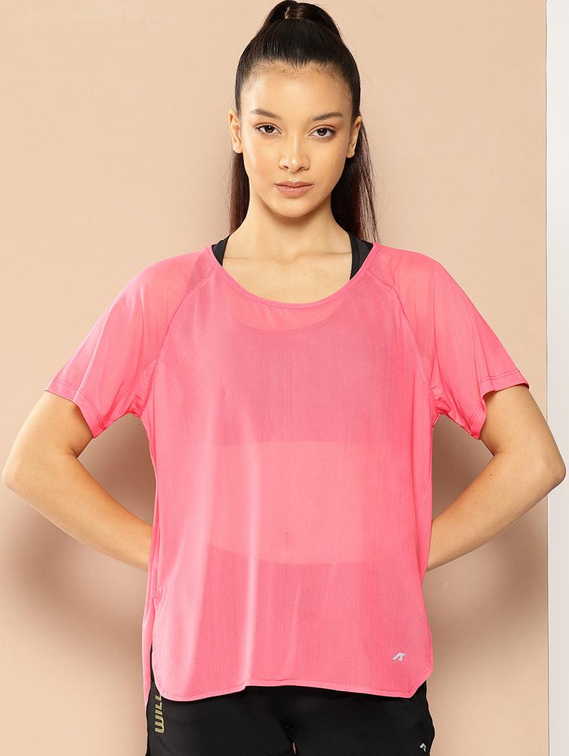 women solid short sleeve dry fit t-shirt - 22009288 -  Zoom Image - 0