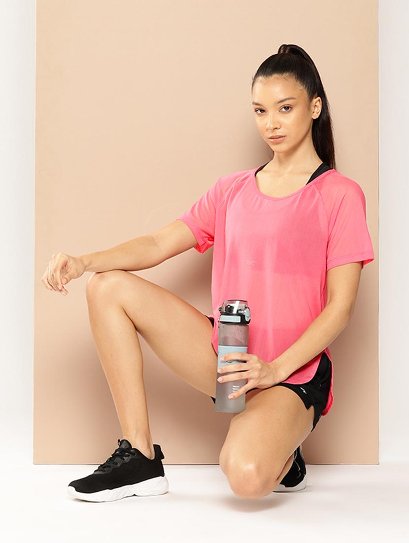 women solid short sleeve dry fit t-shirt - 22009288 - Standard Image - 3