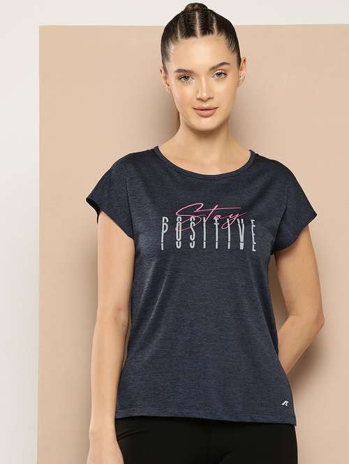 women typographic short sleeve dry fit t-shirt - 22009290 -  Standard Image - 0