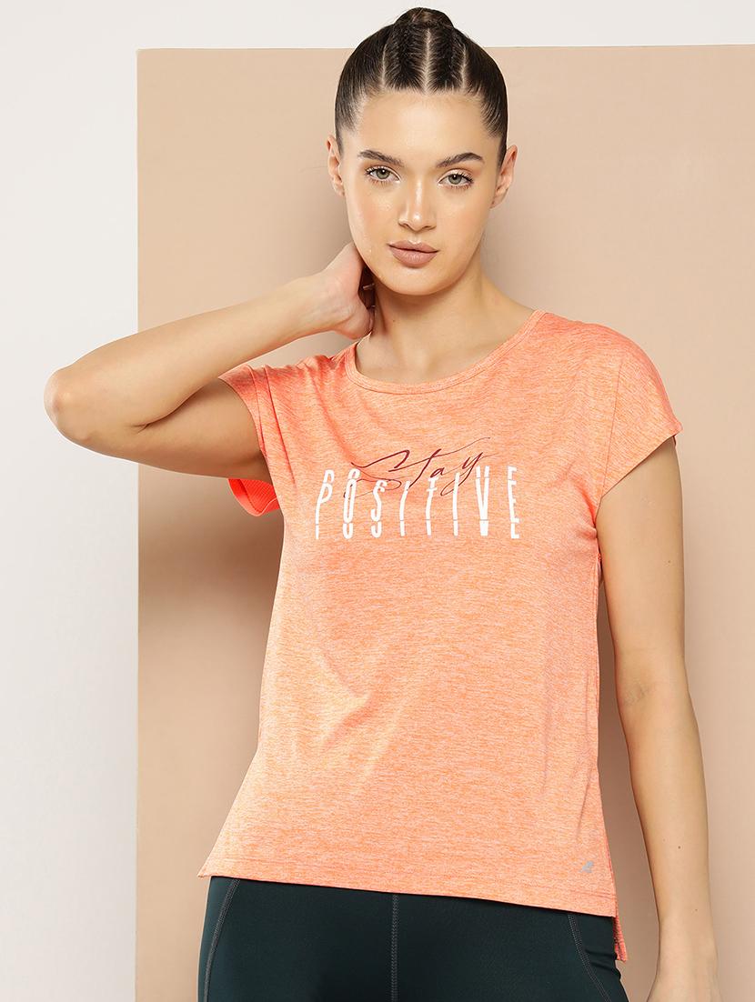 women typographic short sleeve dry fit t-shirt