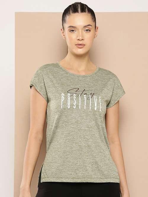 women typographic short sleeve dry fit t-shirt - 22009293 -  Standard Image - 0