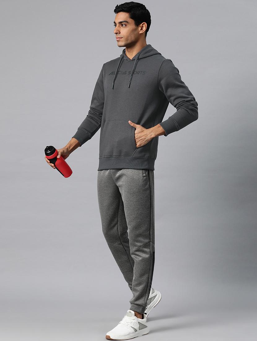 men chest print long sleeve regular fit hooded sweatshirt - 22009296 - Standard Image - 3