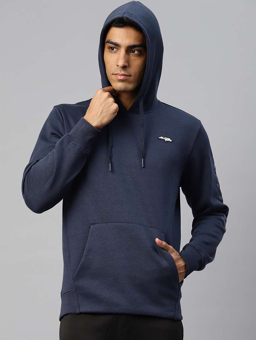 men typographic long sleeve regular fit hooded sweatshirt - 22009299 - Zoom Image - 0