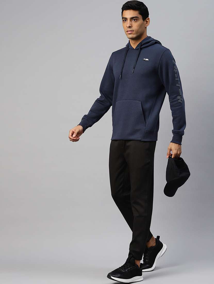 men typographic long sleeve regular fit hooded sweatshirt - 22009299 - Standard Image - 3
