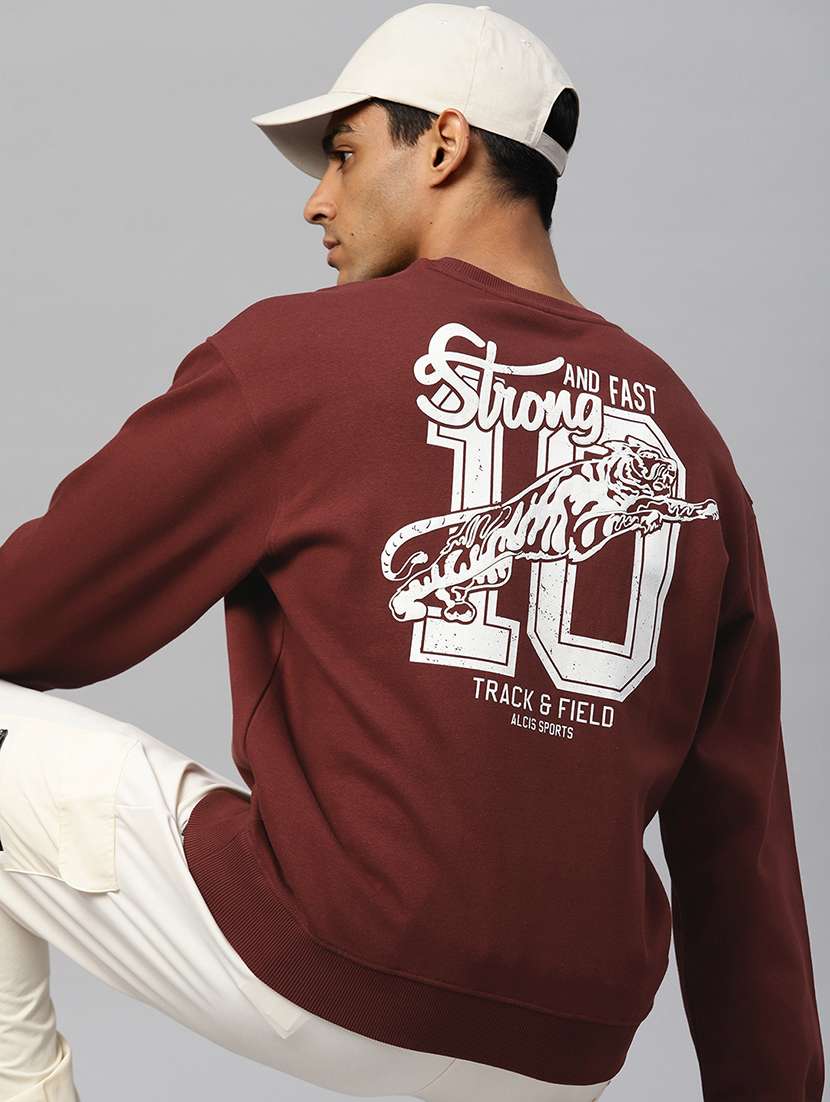 men back print long sleeve regular fit sweatshirt - 22009303 - Zoom Image - 0