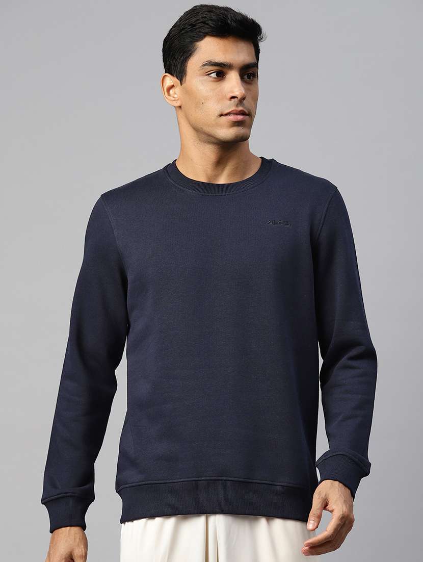 men solid long sleeve regular fit sweatshirt