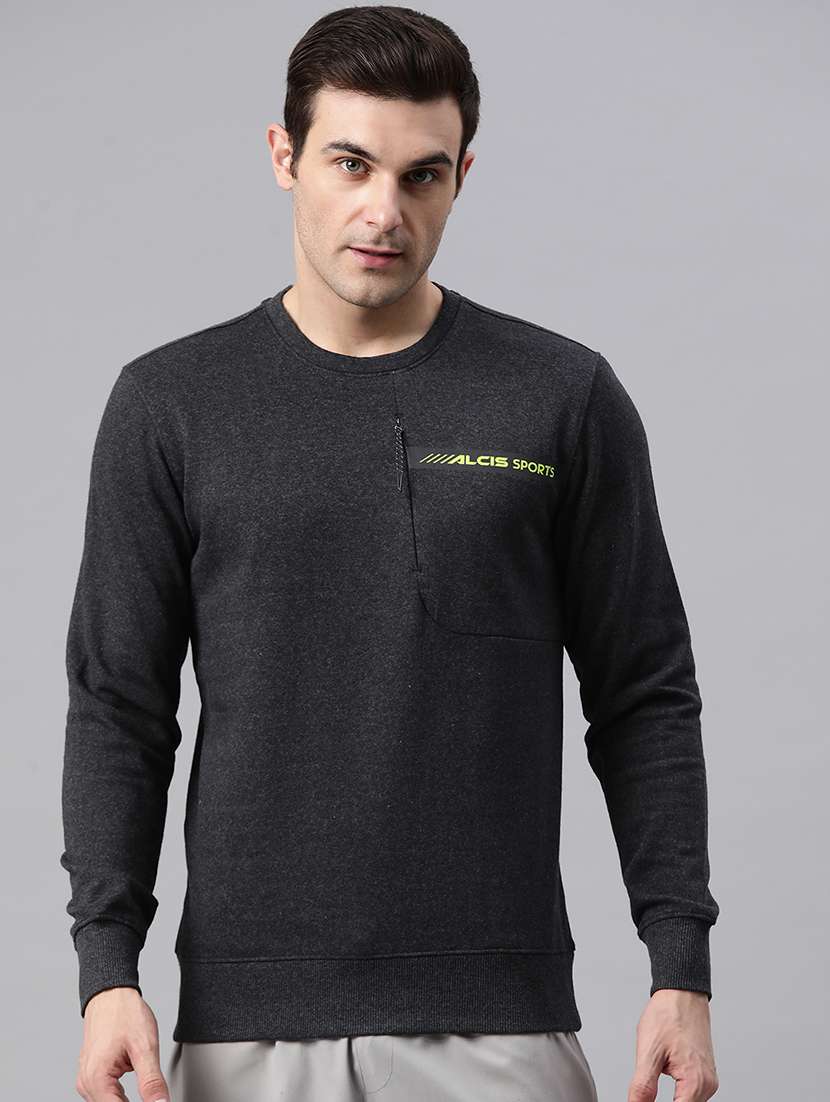 men logo print long sleeve regular fit sweatshirt