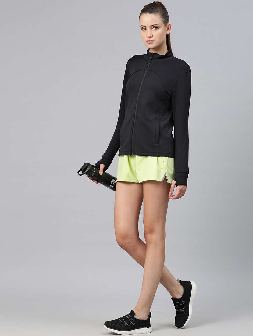 women solid long sleeve zipper sweatshirt - 22009349 -  Standard Image - 3