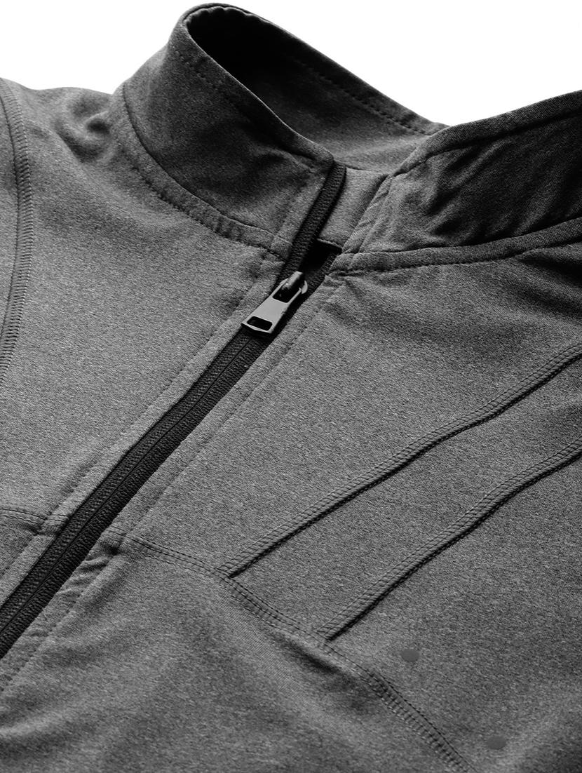 women solid long sleeve active wear jacket - 22009354 - Standard Image - 5